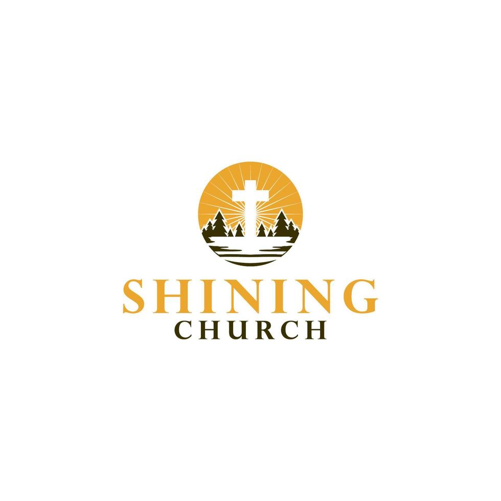 Shining Church Logo Design Vector