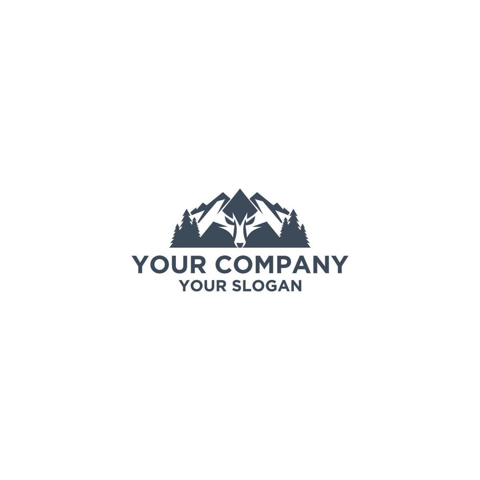 Mountain Wolf Logo Design Vector