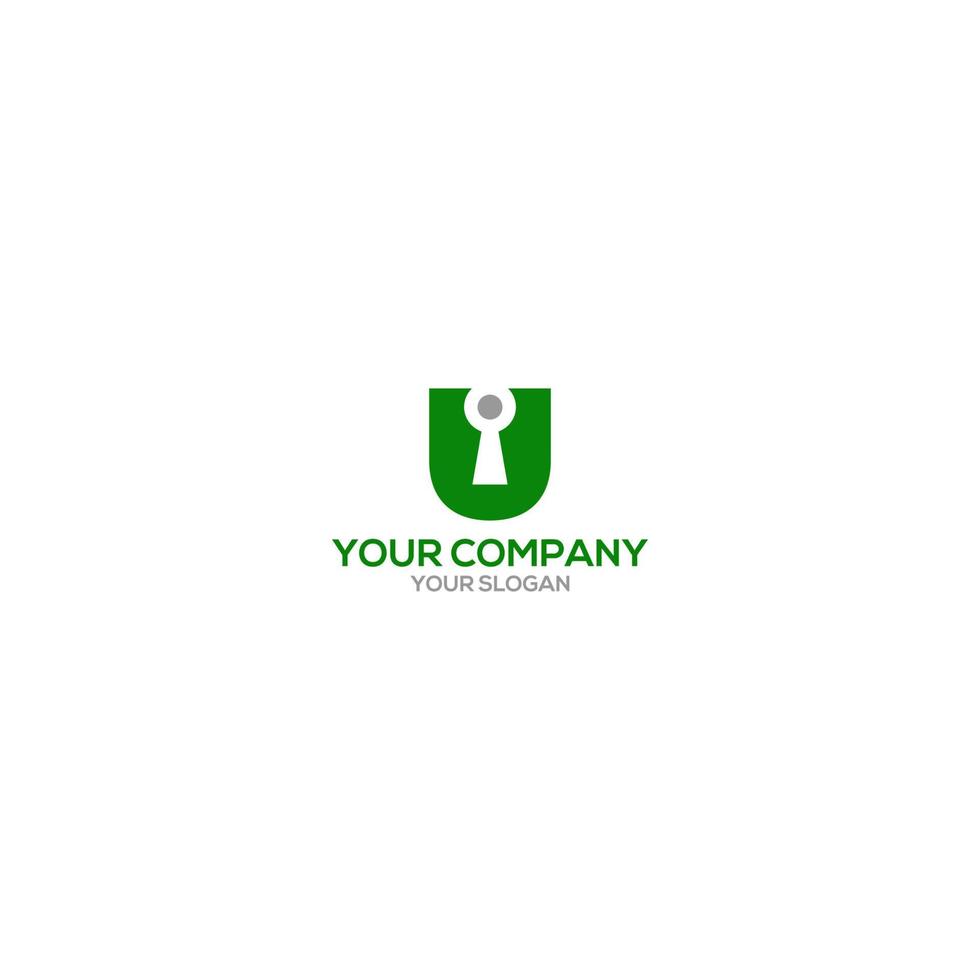 U KeyHole Logo Design Vector