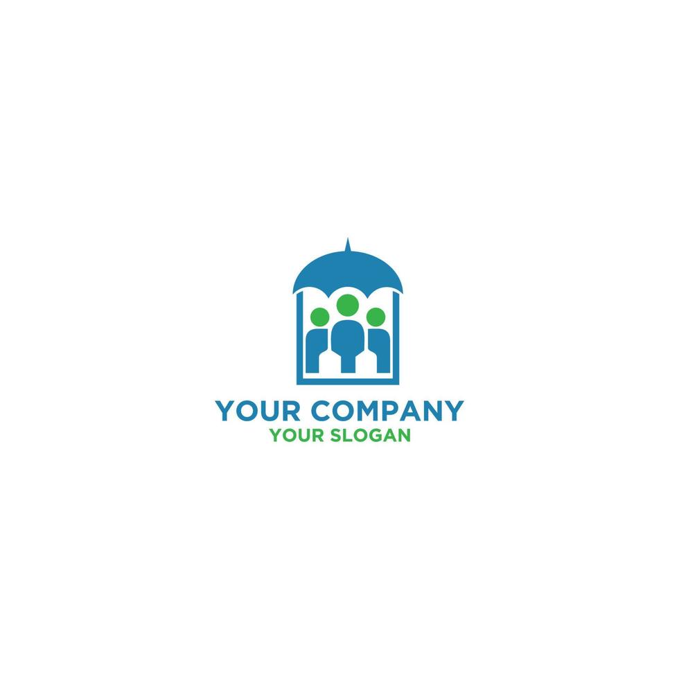 Umbrella Insurance Logo Design Vector