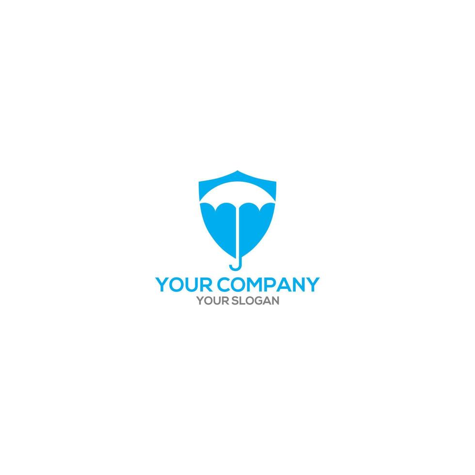 Umbrella Shield Logo Design Vector