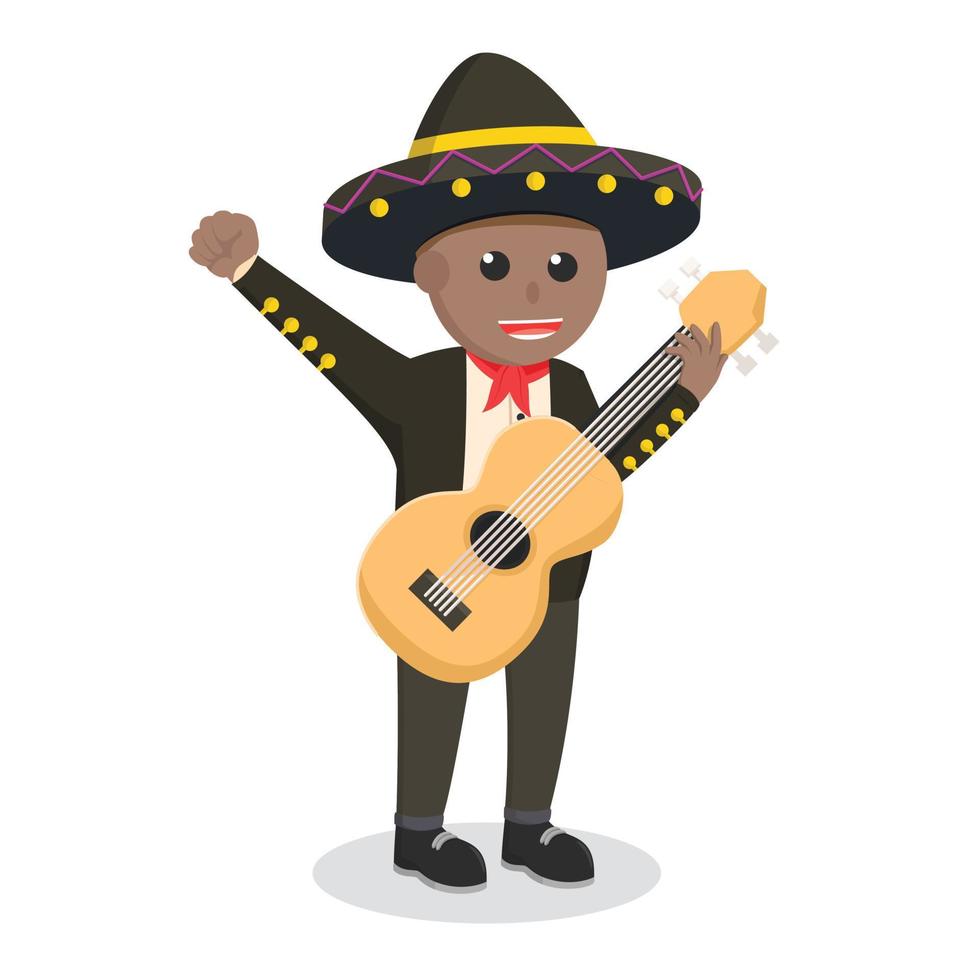 marachi african with guitar design character on white background vector
