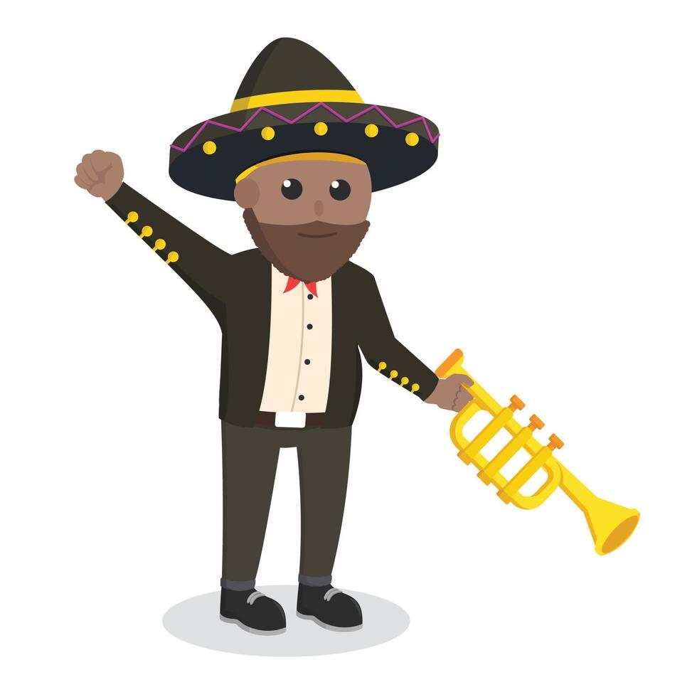 marachi african with trumpet design character on white background vector