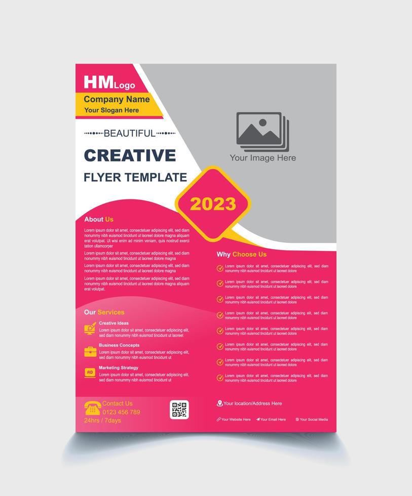 Modern corporate template design in A4. Can be use to flyer, book cover, brochure, annual report, corporate presentation, portfolio, magazine, poster, banner, website. Free vector