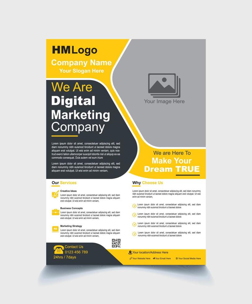 Modern corporate template design in A4. Can be use to flyer, book cover, brochure, annual report, corporate presentation, portfolio, magazine, poster, banner, website. Free vector