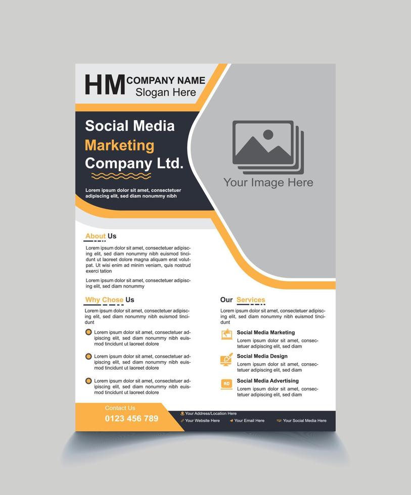 Modern corporate template design in A4. Can be use to flyer, book cover, brochure, annual report, corporate presentation, portfolio, magazine, poster, banner, website. Free vector