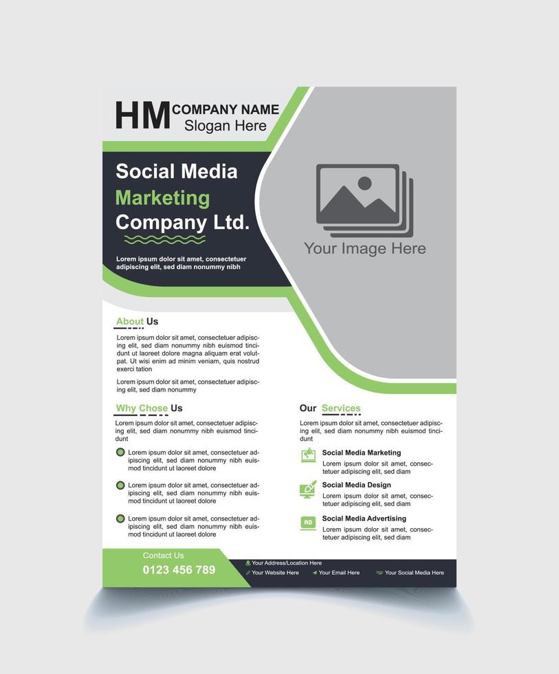 Modern corporate template design in A4. Can be use to flyer, book cover, brochure, annual report, corporate presentation, portfolio, magazine, poster, banner, website. Free vector