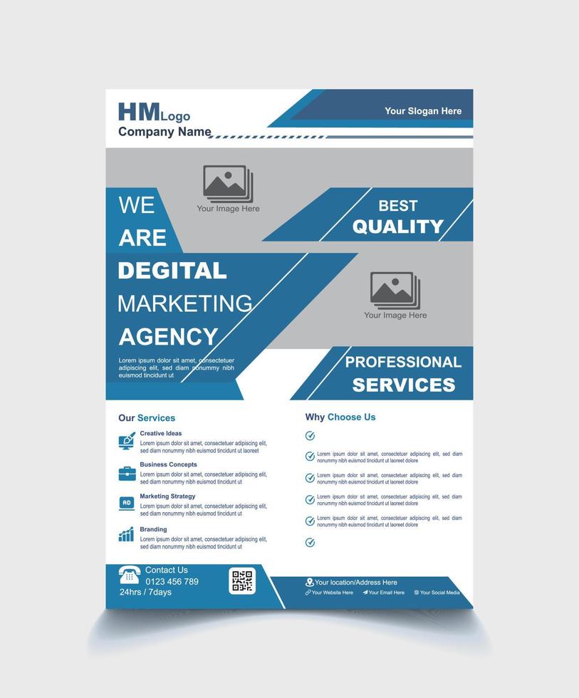 Modern corporate template design in A4. Can be use to flyer, book cover, brochure, annual report, corporate presentation, portfolio, magazine, poster, banner, website. Free vector
