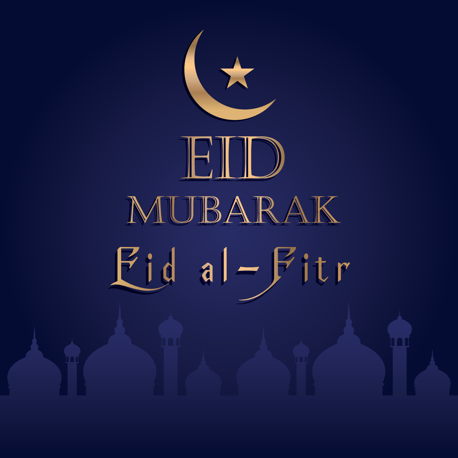 Vector Arabic gold design eid mubarak poster with moon and Star ...