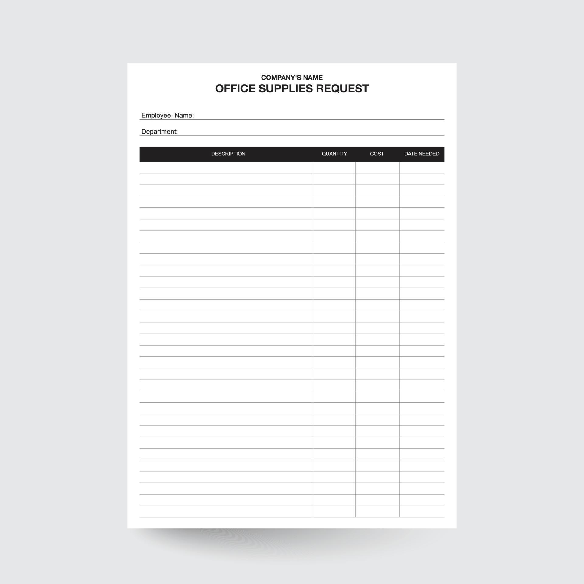 Office Supplies Request,Expense Report,Business Forms,Expense Printables,Business Expenses