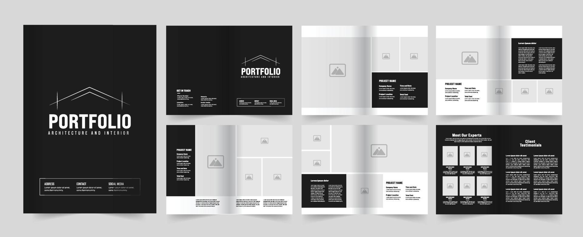Architecture Portfolio Layout Template Design vector