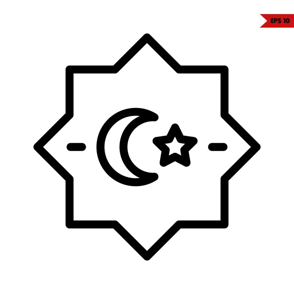 eid mubarak islamic line icon vector