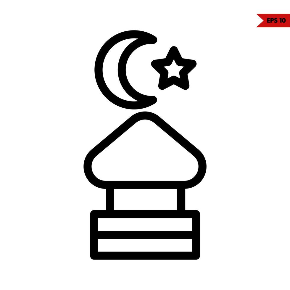 icono de línea de eid mubarak vector