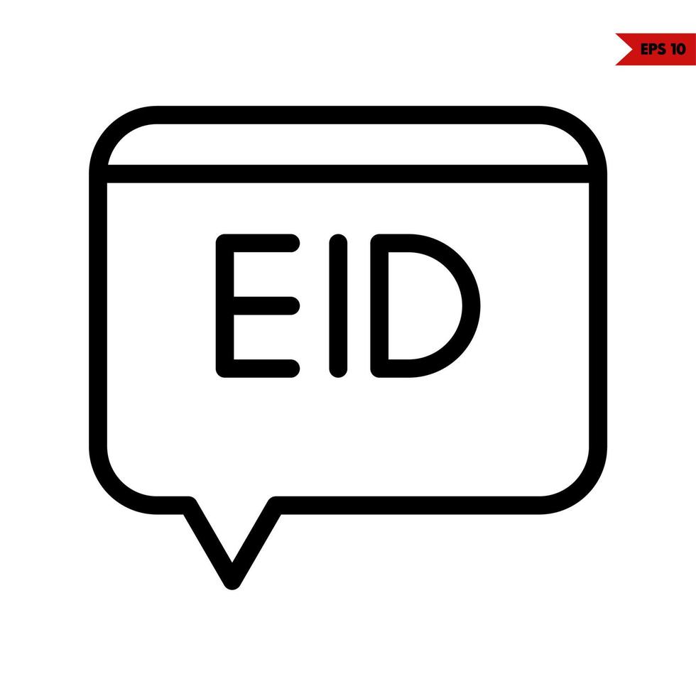 eid mubarak islamic line icon vector