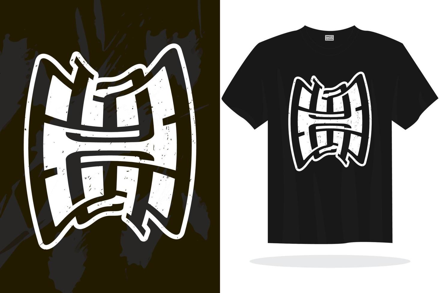 Modern t shirt design vector template with random graphics