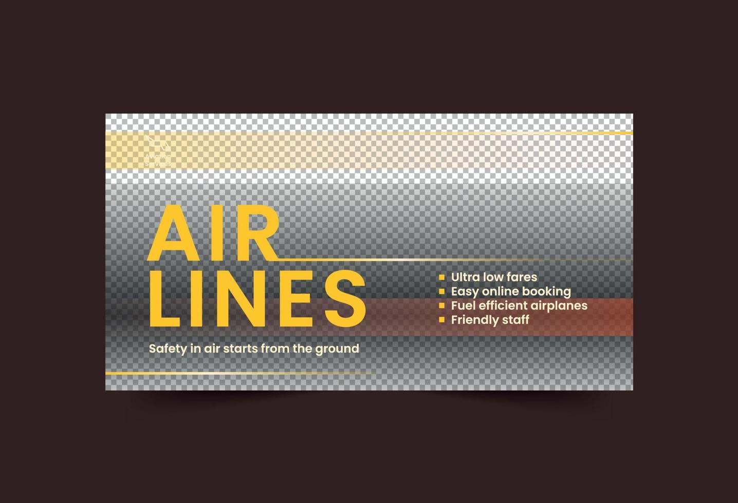 Aviation Airlines Social Media Banner vector