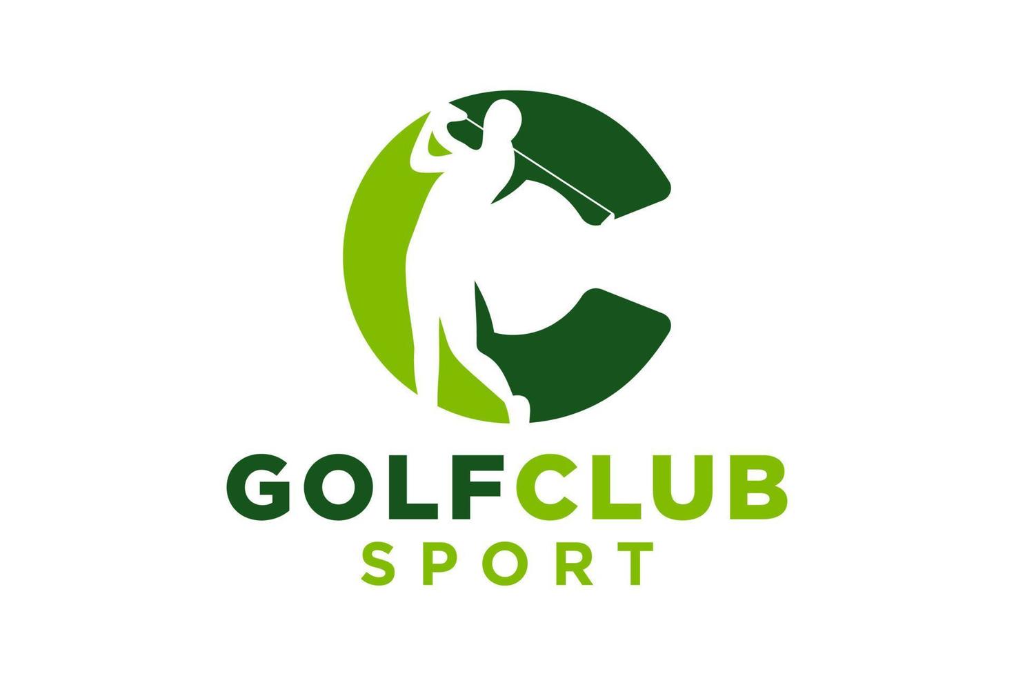 vector iniciales letra C con golf creativo geométrico moderno logo diseño.