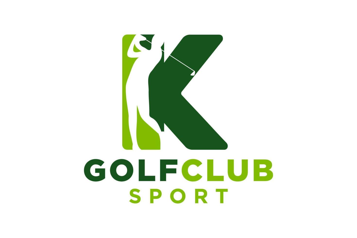 Vector initials letter K with golf creative geometric modern logo design.