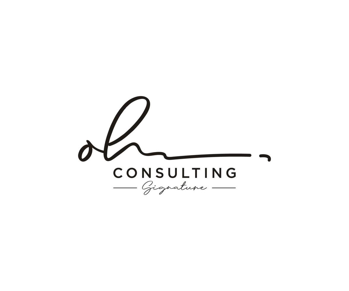 Initial OH signature logo collection template vector. Hand drawn Calligraphy lettering Vector illustration.