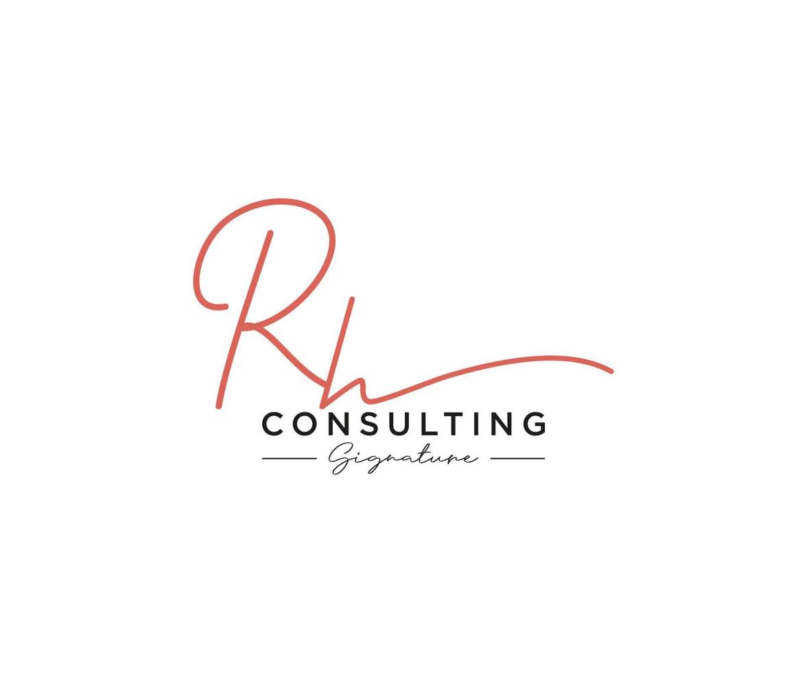Initial RH signature logo collection template vector. Hand drawn Calligraphy lettering Vector illustration.