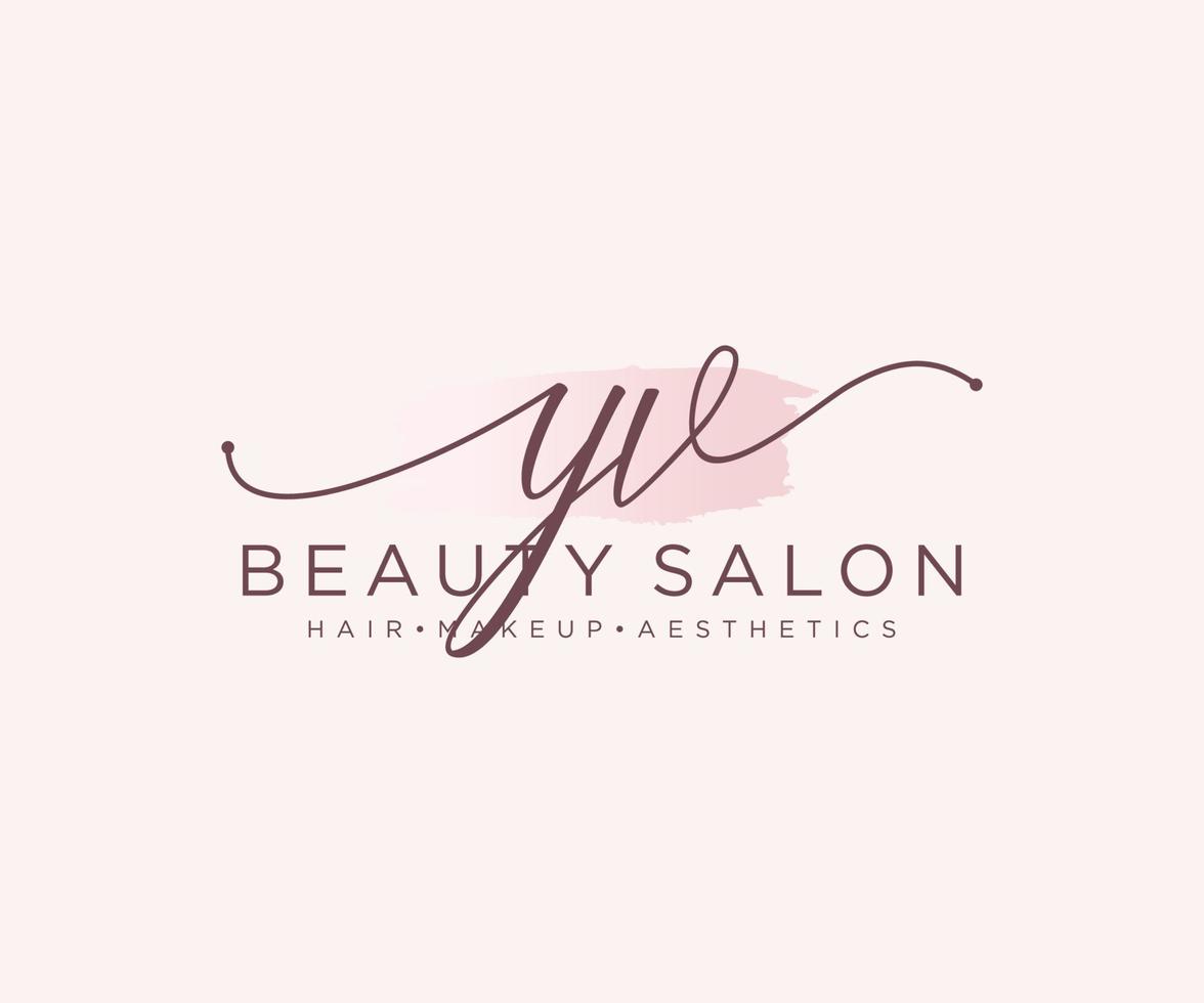 Initial YV feminine logo collections template. handwriting logo of initial signature, wedding, fashion, jewerly, boutique, floral and botanical with creative template for any company or business. vector