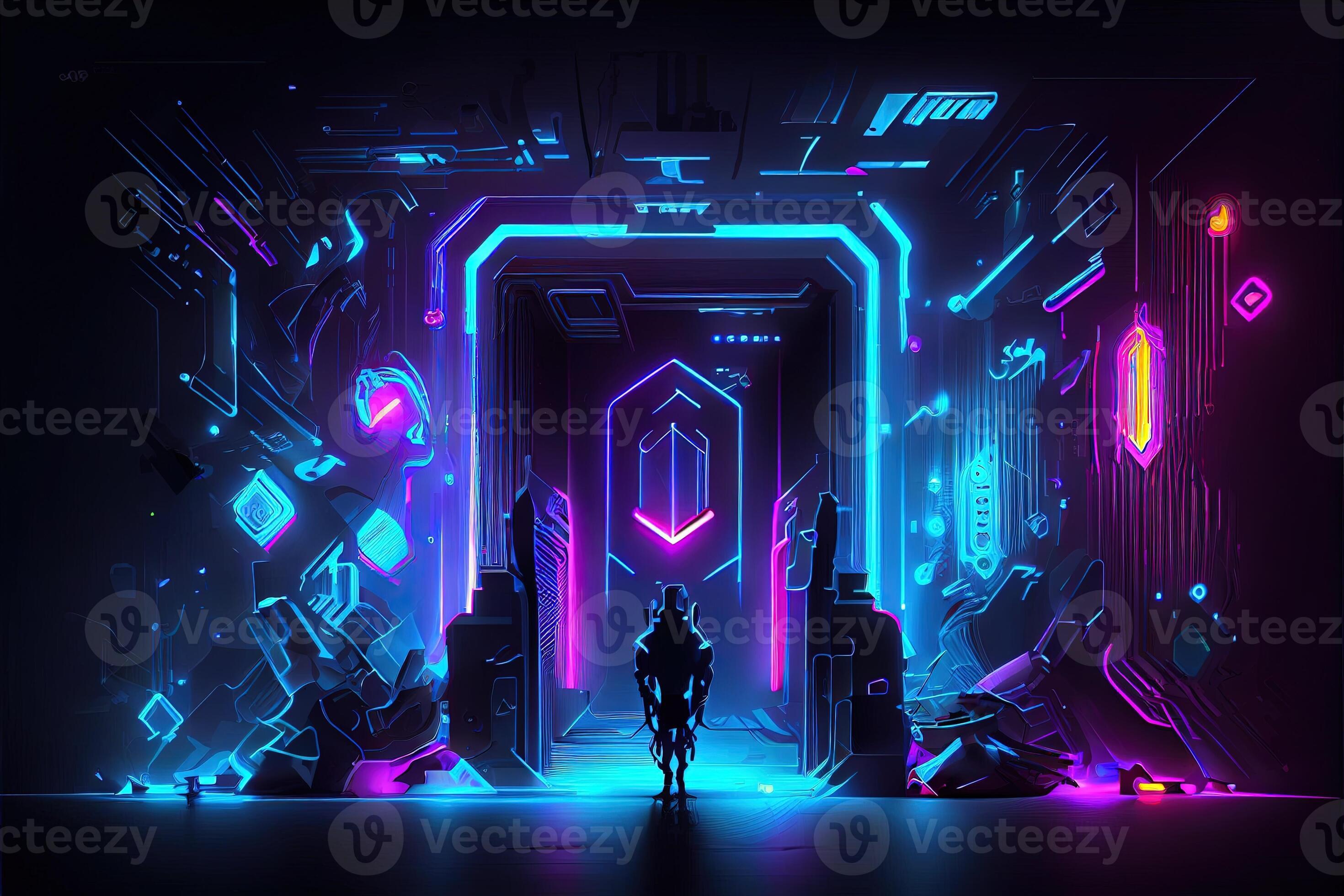 Generative AI illustration of gaming background, abstract