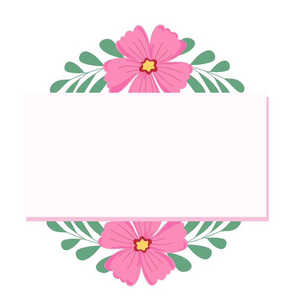 Flower label 02 vector