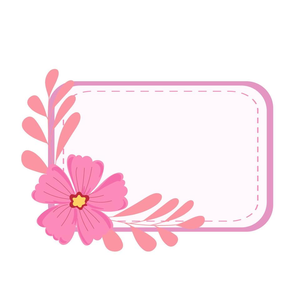 Flower label 02 vector