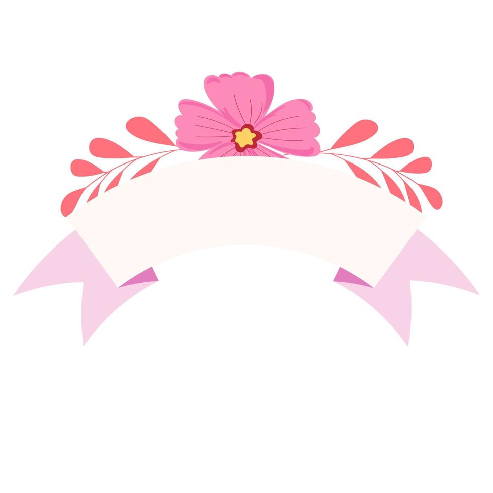 Flower label 02 vector