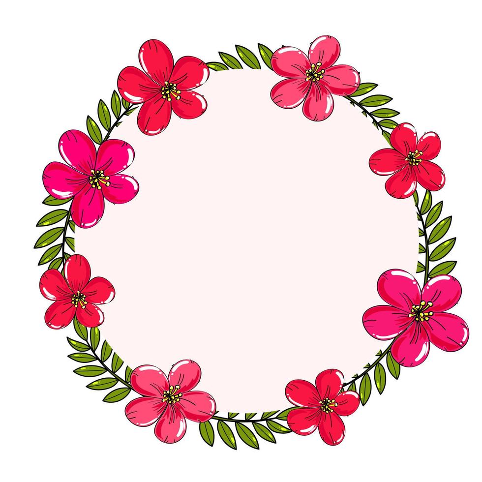 Flower label 03 vector