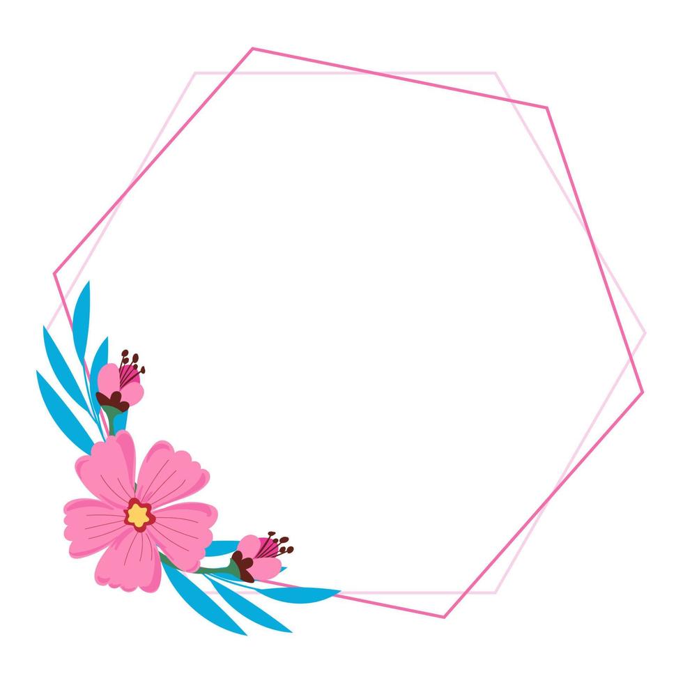 frame with flowers vector