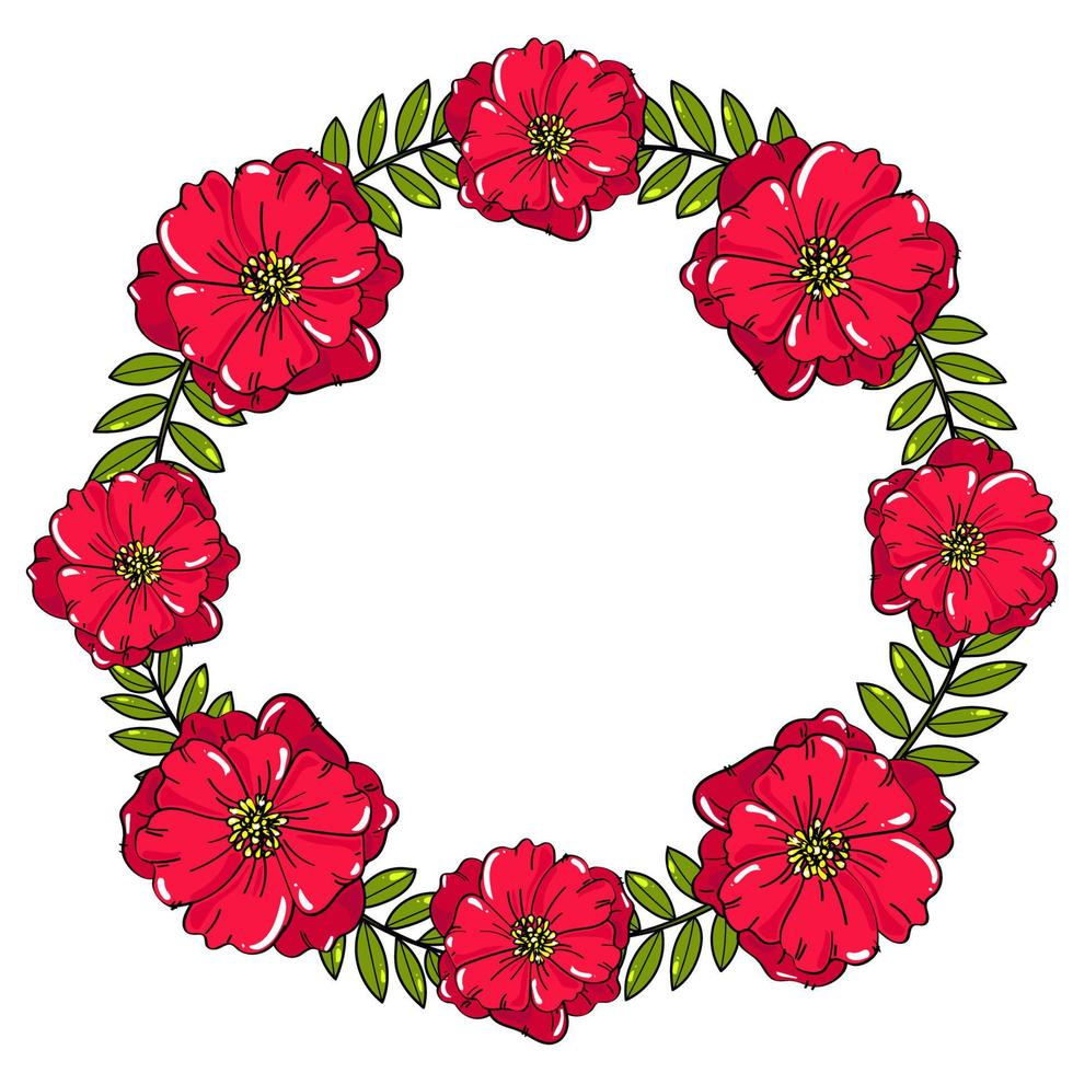 frame with flowers vector