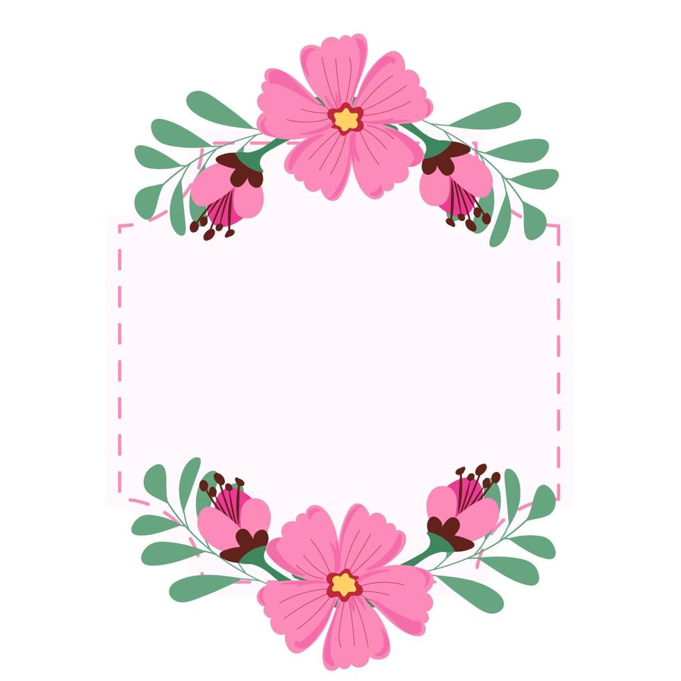 frame with flowers vector