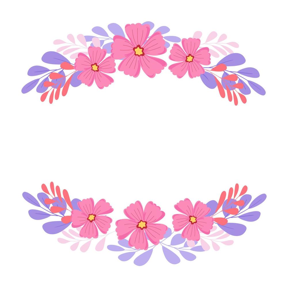 frame with flowers vector