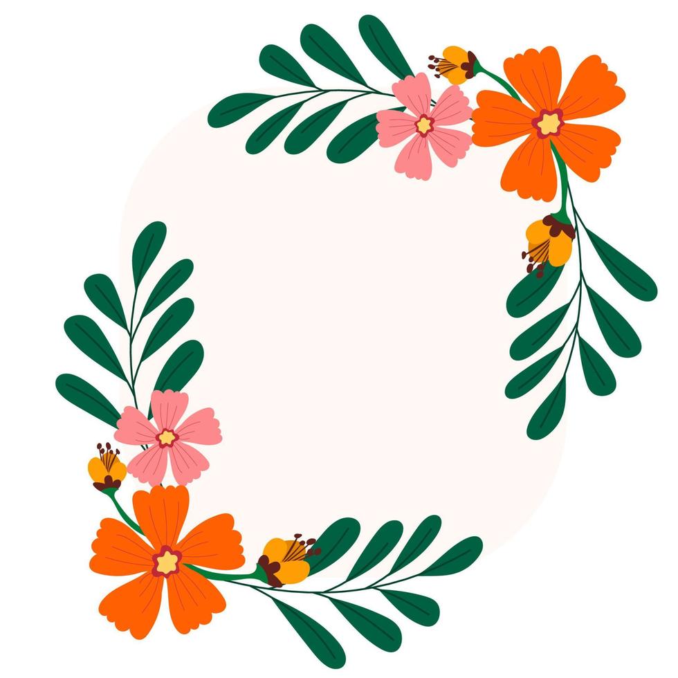 frame with flowers vector