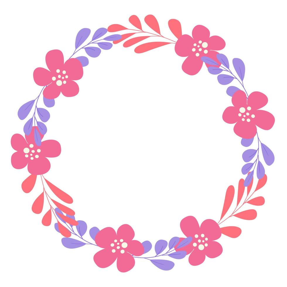 frame with flowers vector