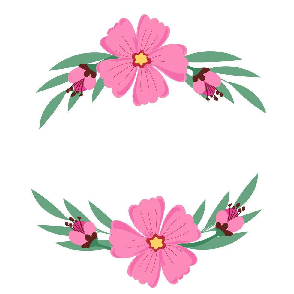 frame with flowers vector