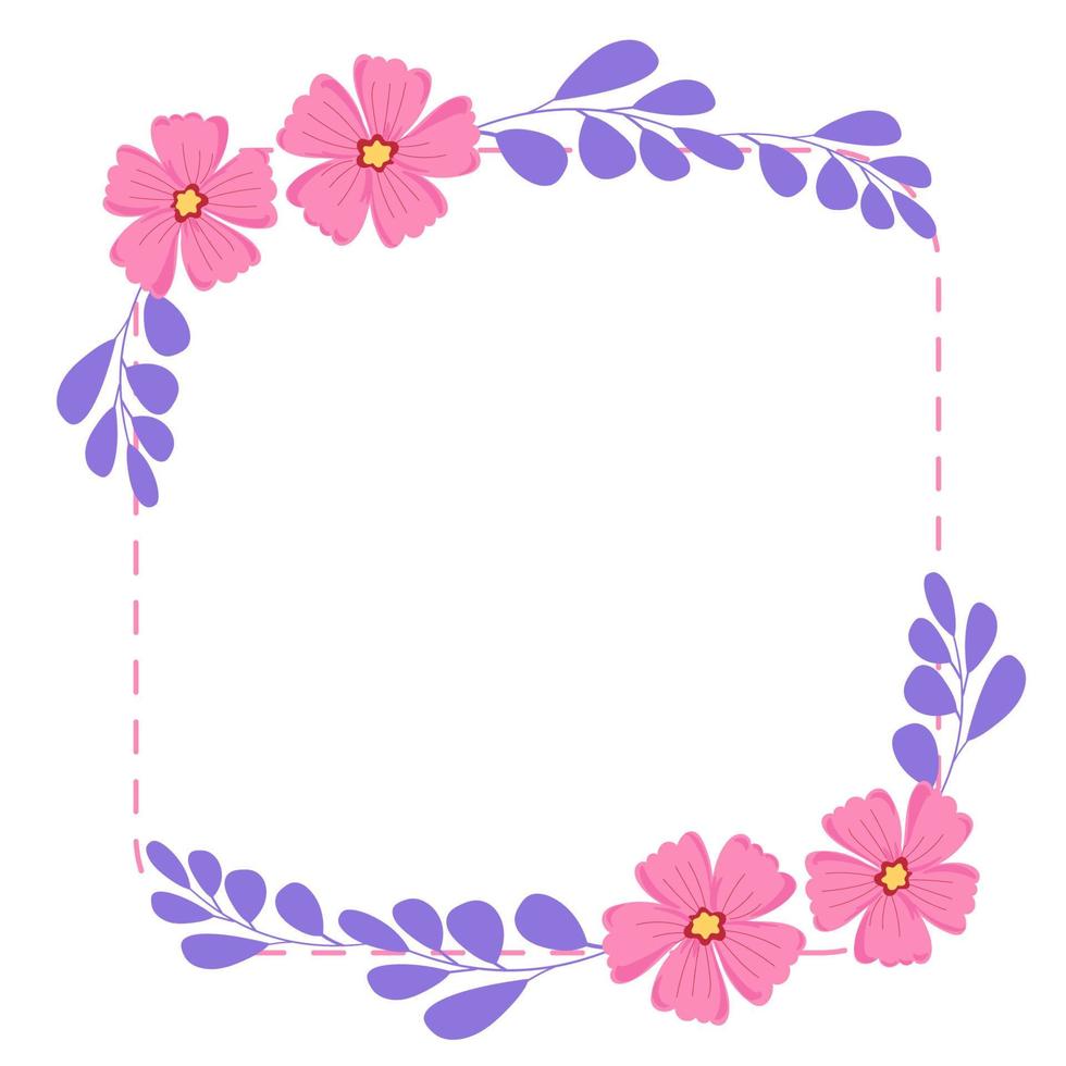 frame with flowers vector