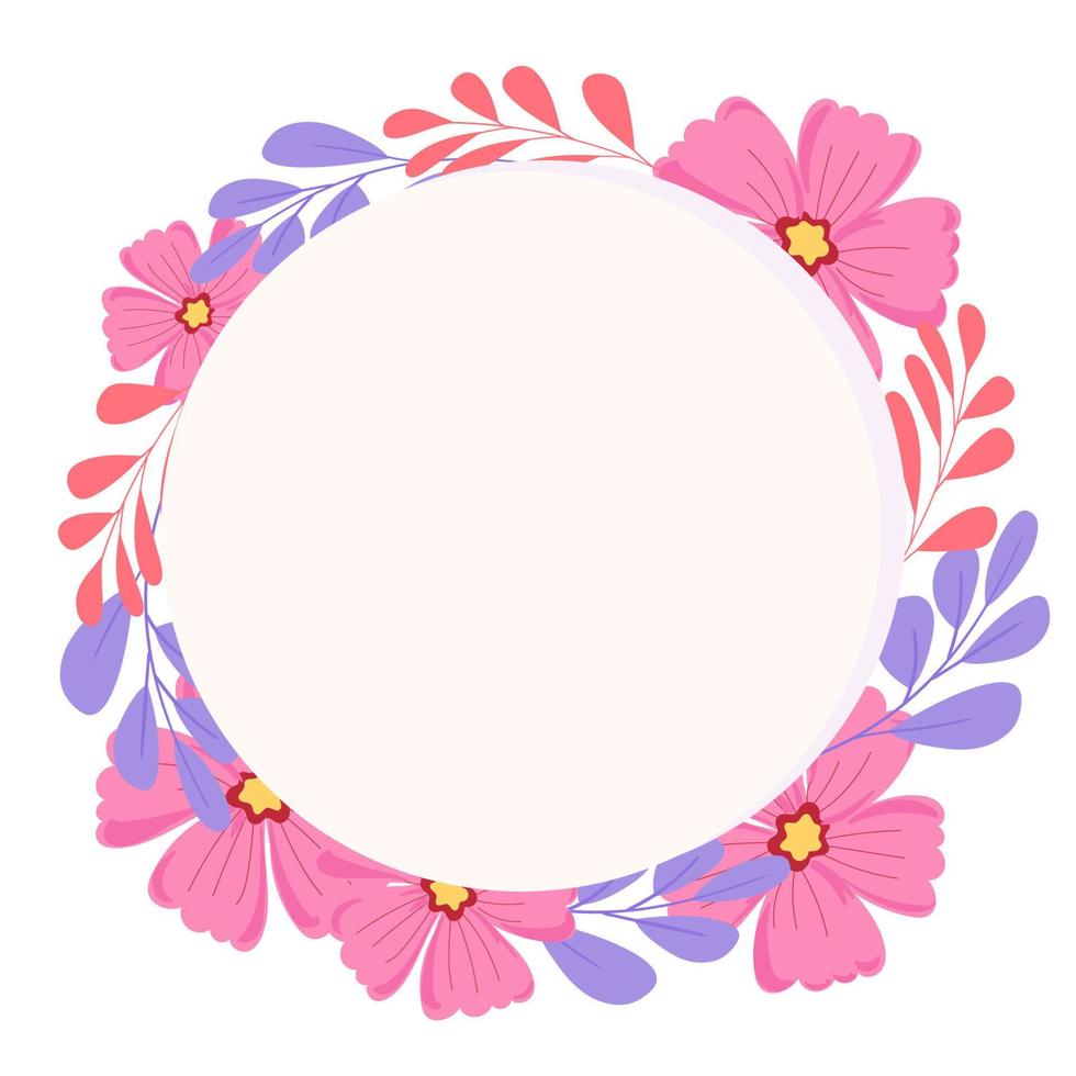 frame with flowers vector