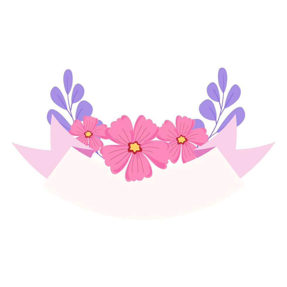 frame with flowers vector