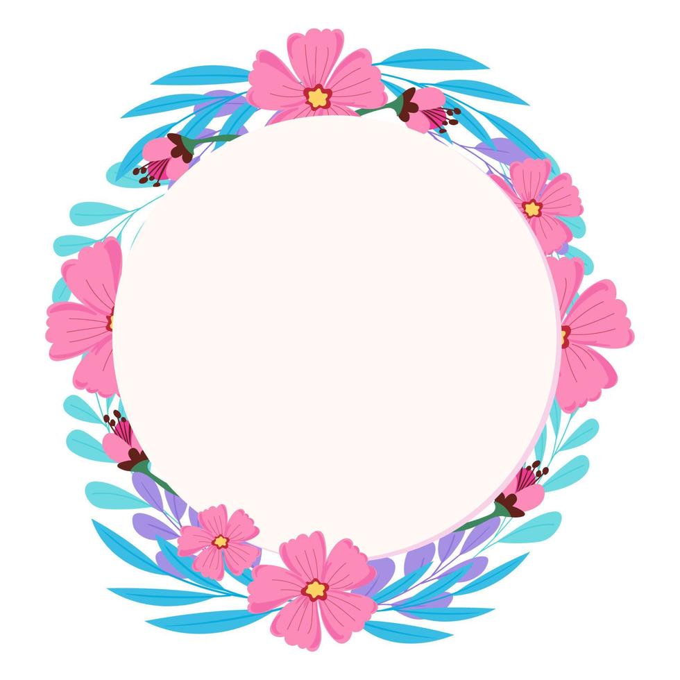 frame with flowers vector