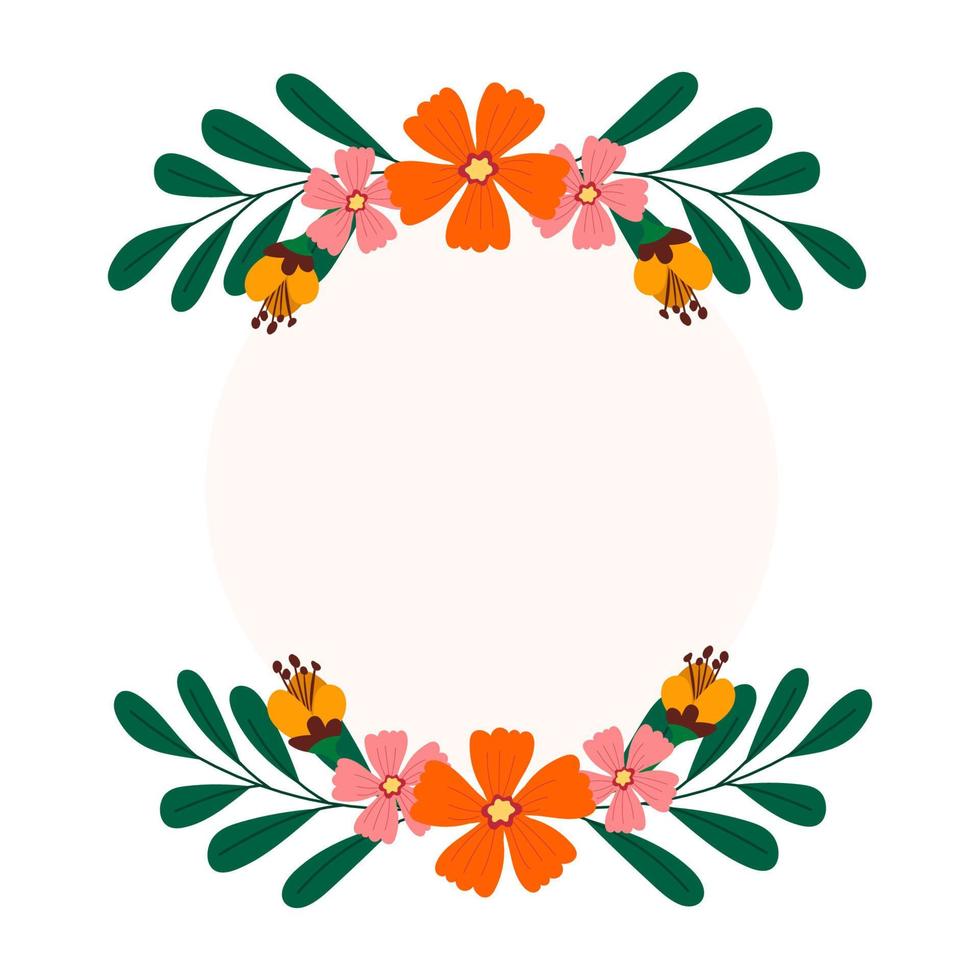 frame with flowers vector