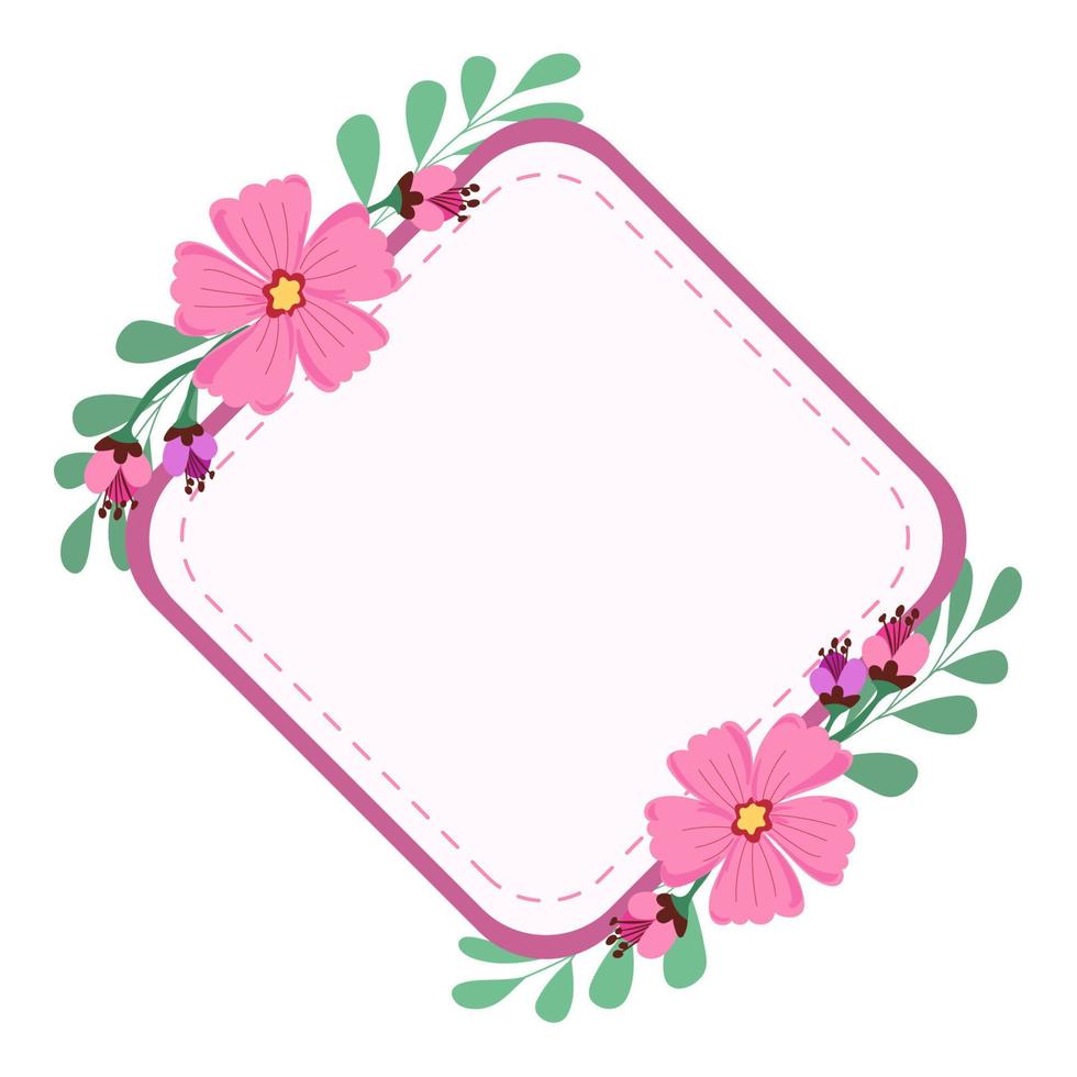 frame with flowers vector