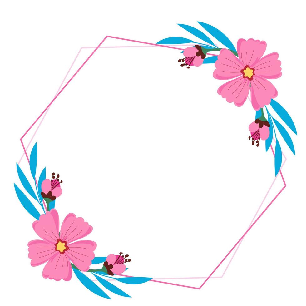 frame with flowers vector