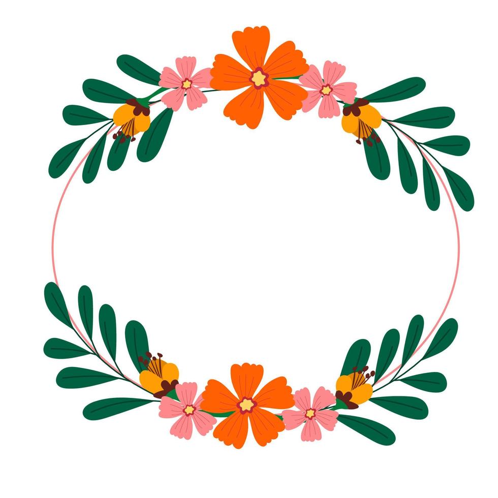 frame with flowers vector