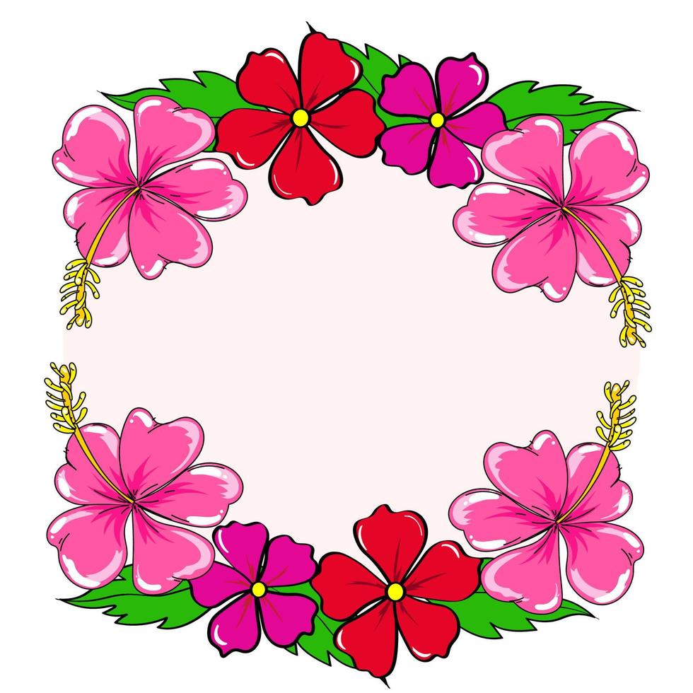 frame with flowers vector