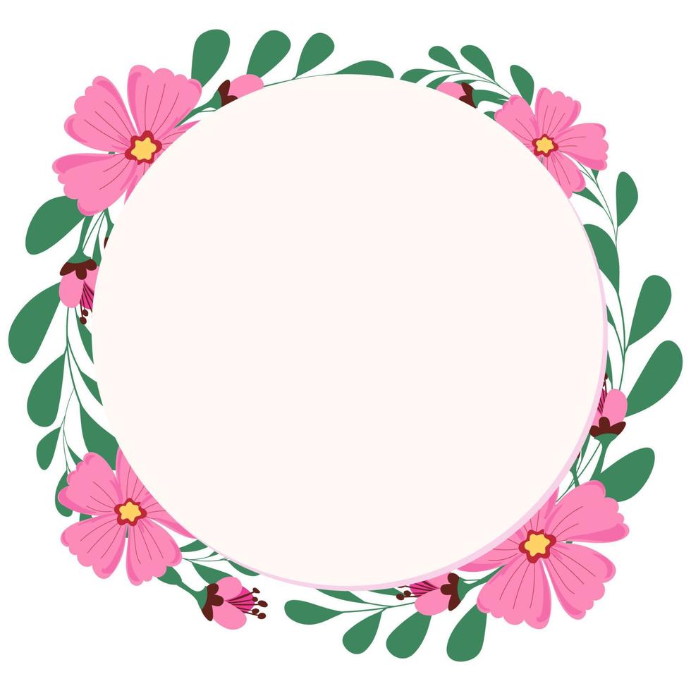 frame with flowers vector