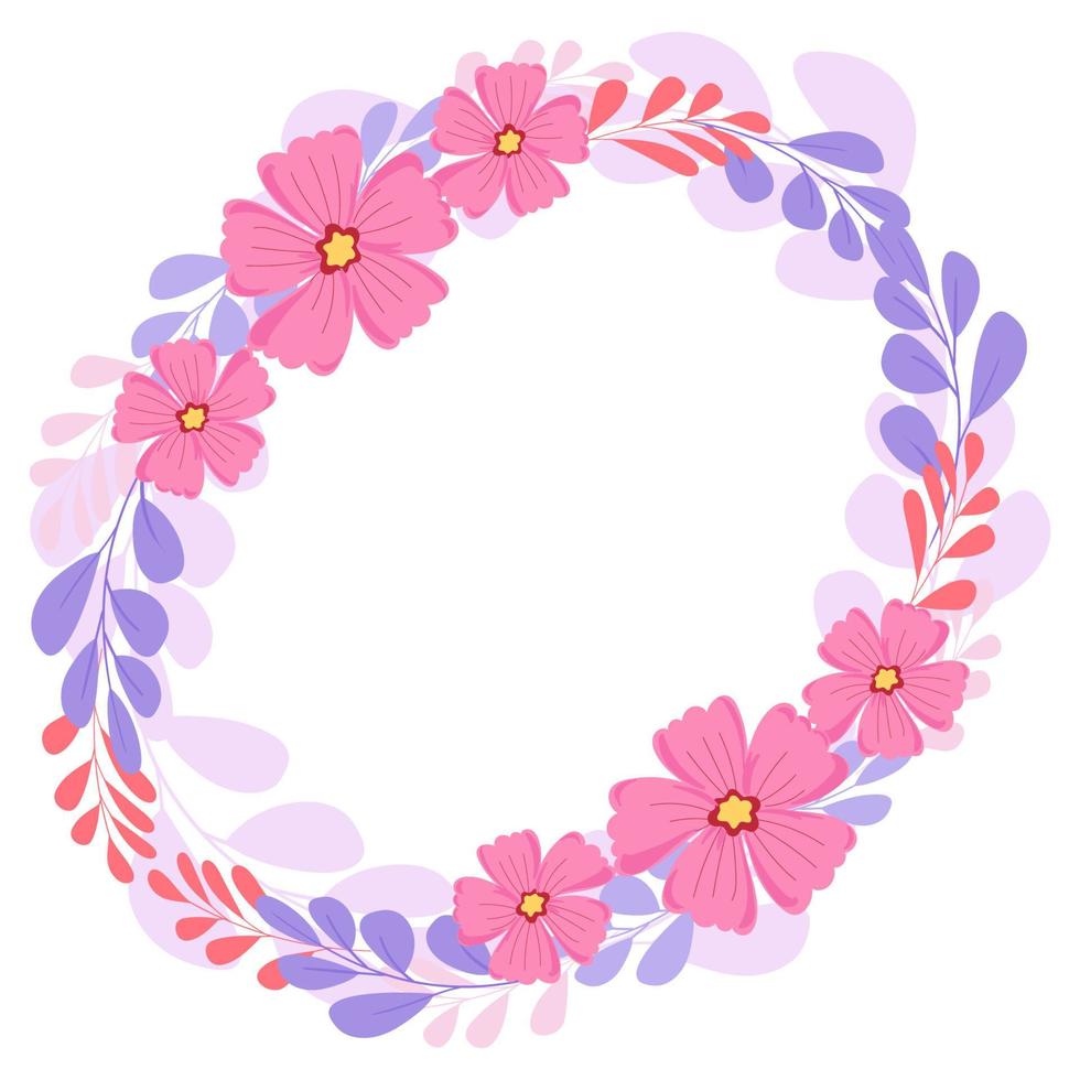 frame with flowers vector