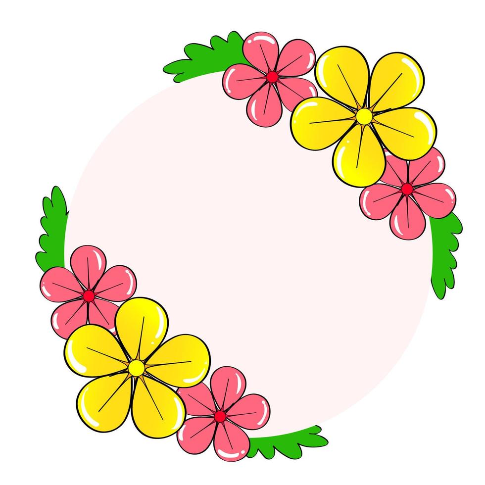 frame with flowers vector