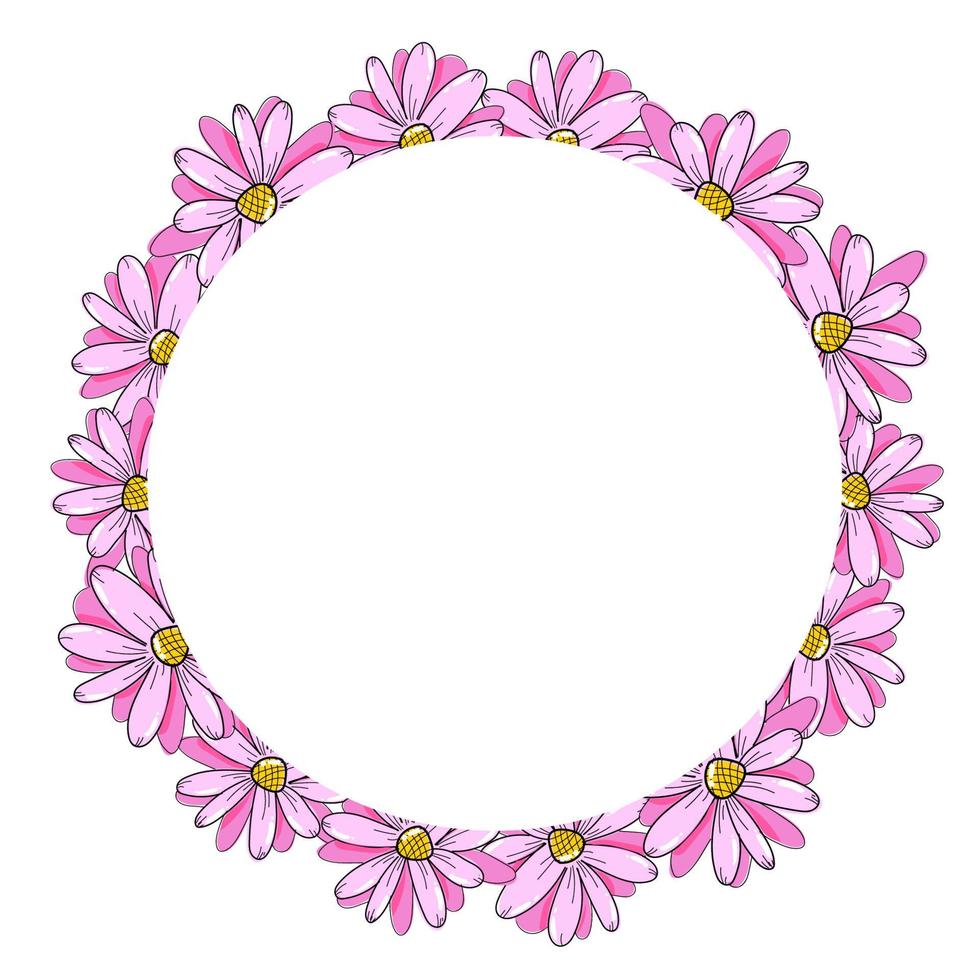 frame with flowers vector